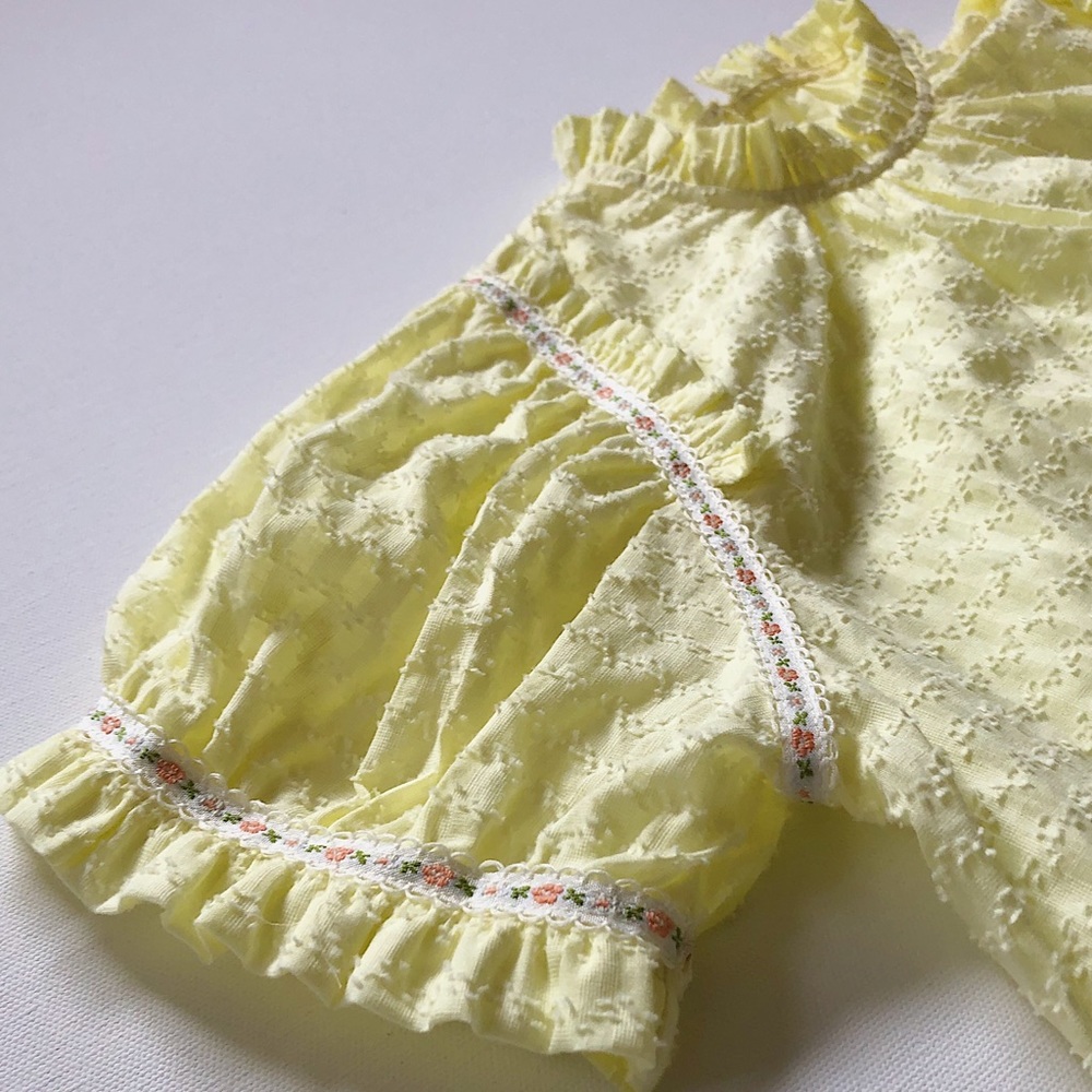 1970s Puff Sleeve Babydoll Top